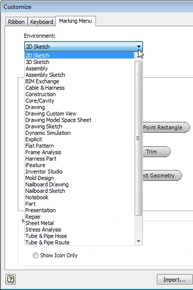 Autodesk Inventor Marking Menu Customization tat21-3