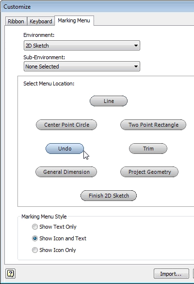 Autodesk Inventor Marking Menu Customization tat21-4