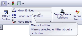 Mirror SolidWorks Sketches Quickly SWTAT1-2