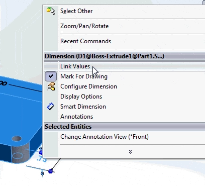 Using Link to Thickness in SolidWorks swtat19-2