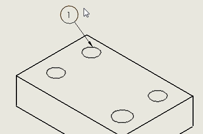 Multiple Balloon Leaders in SolidWorks swtat24-2