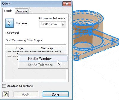 Fixing Surface Gaps in Autodesk Inventor Files tat26-3