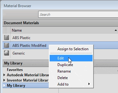 Custom Autodesk Inventor Material Library tat38-16