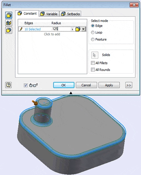 Planning Ahead with Autodesk Inventor - Fillets tat56-2