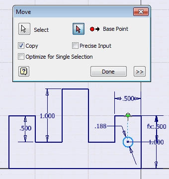 Move Copy Sketch Geometry with Autodesk Inventor tat63-4