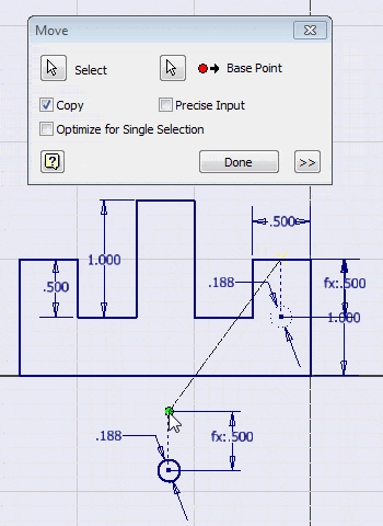 Move Copy Sketch Geometry with Autodesk Inventor tat63-5