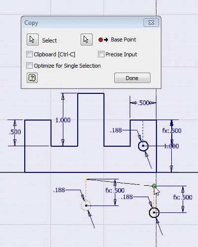 Copy Sketch Geometry with Autodesk Inventor tat64-4