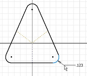 Tangent Arc Dimensions in Autodesk Inventor tat74-2