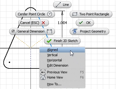 Aligned Dimensions in Autodesk Inventor tat75-2