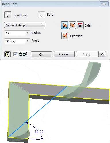 Bend Minimum - Bend Part in Autodesk Inventor tat81-2