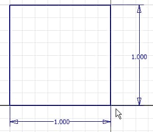 Sketch of a 1-inch square.