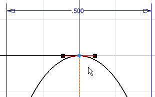 Handle shown on spline point